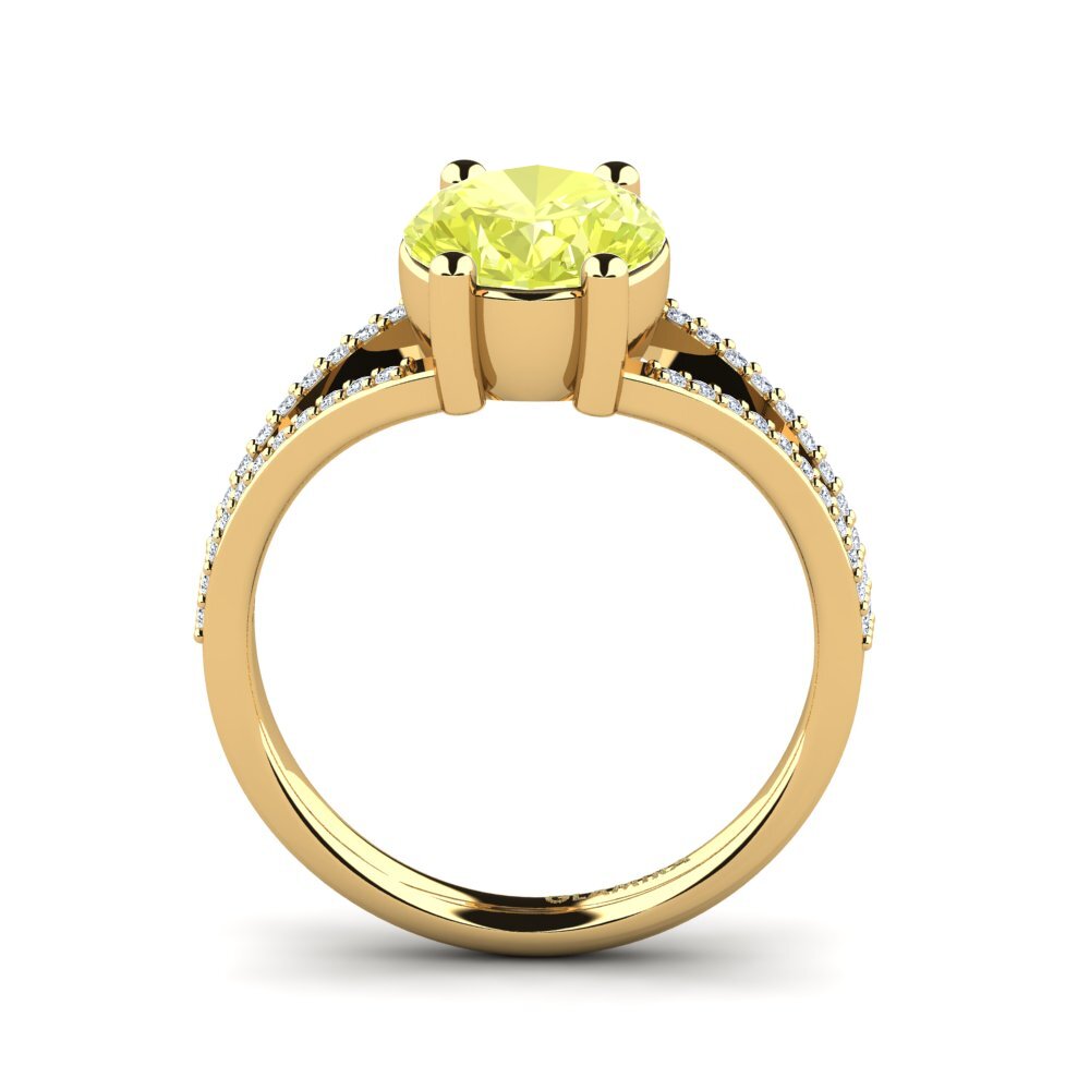 14ct Yellow Gold Lemon Quartz Engagement Ring Amelisa