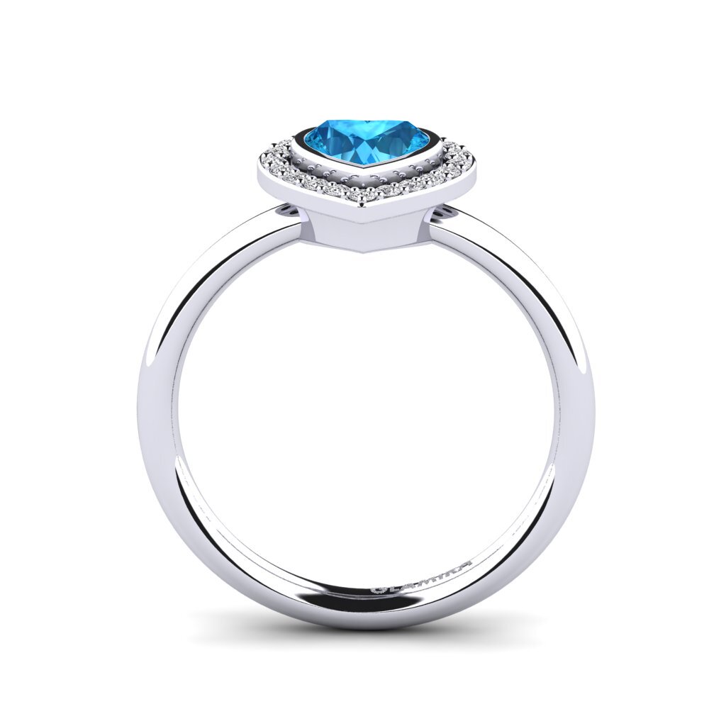 White Silver Blue Topaz Women's Ring Amery