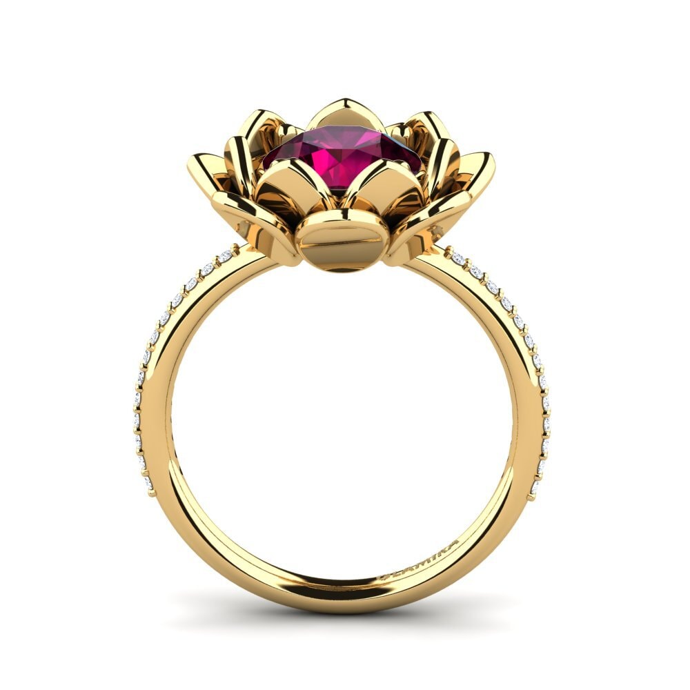 Granate Rhodolite Anillo Amilesa