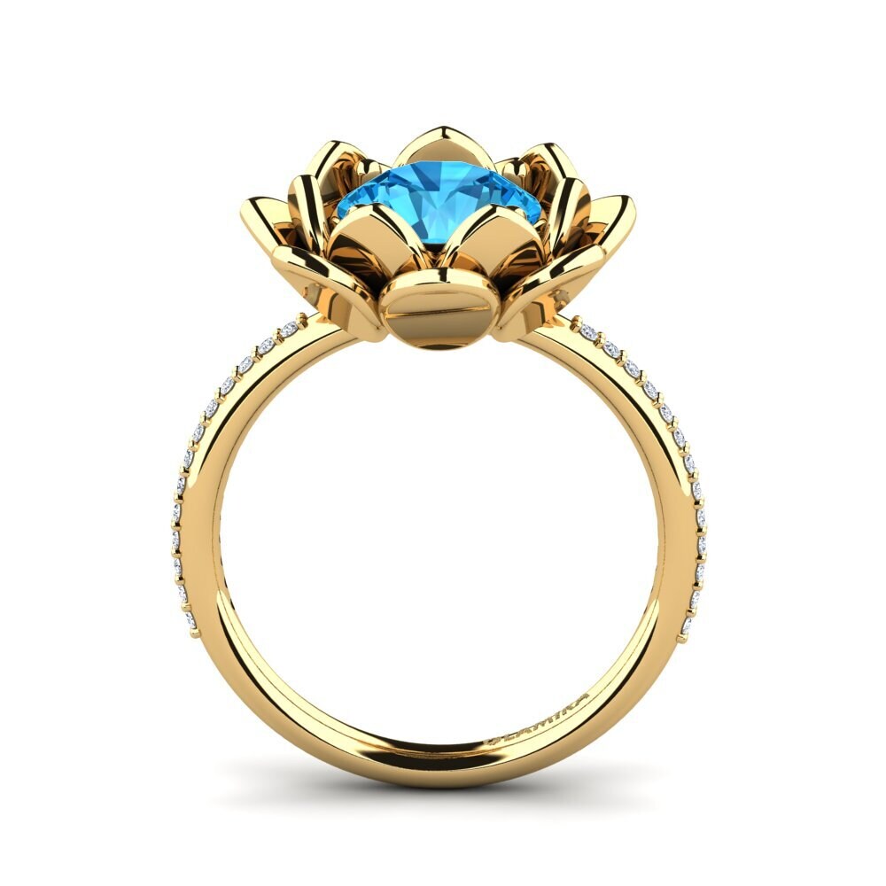 9ct Yellow Gold Blue Topaz Ring Amilesa
