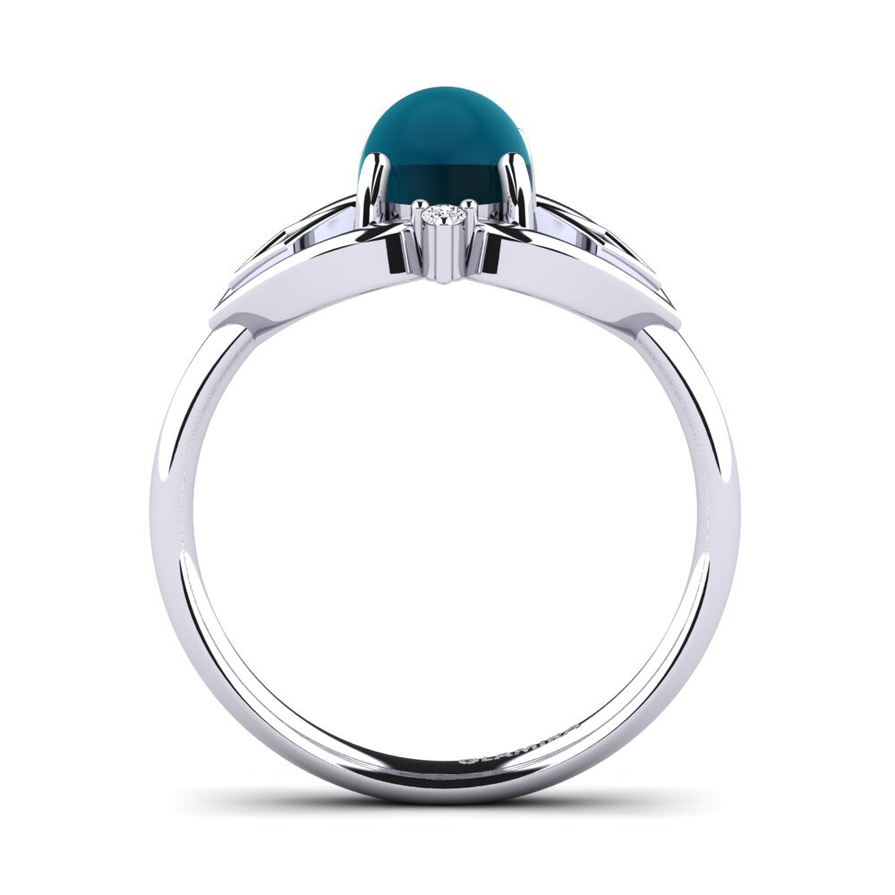 Topacio Azul Londres Cabujón Anillo Amobilis