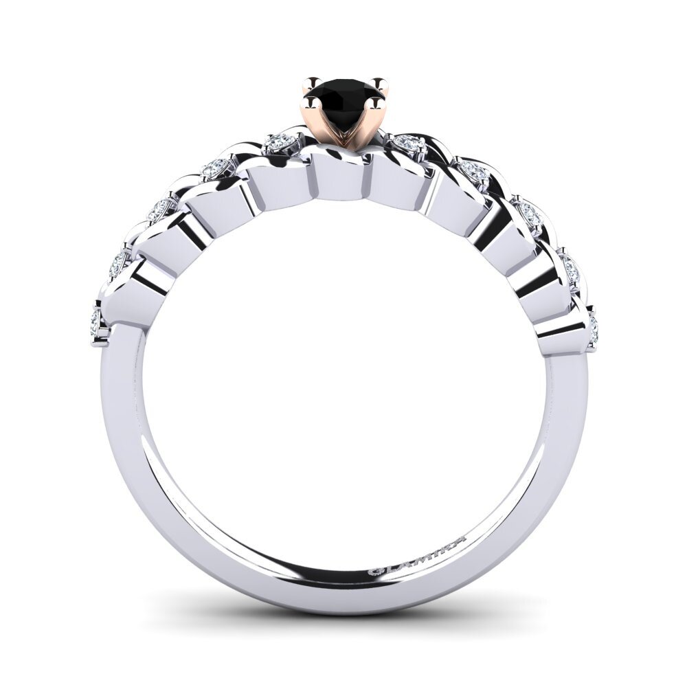Black Sapphire Engagement Ring Amora 0.16 crt