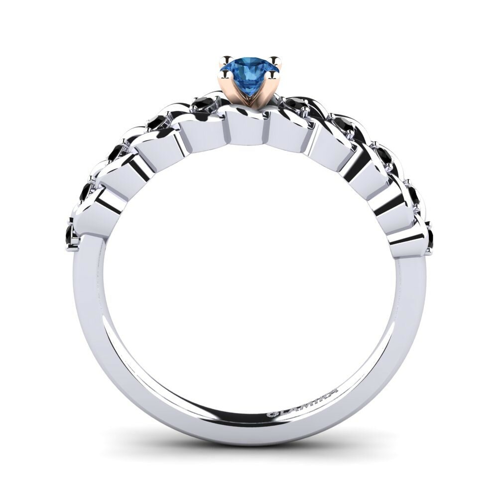 Donker Blauwe Zirkoon Verlovingsring Amora 0.16 crt