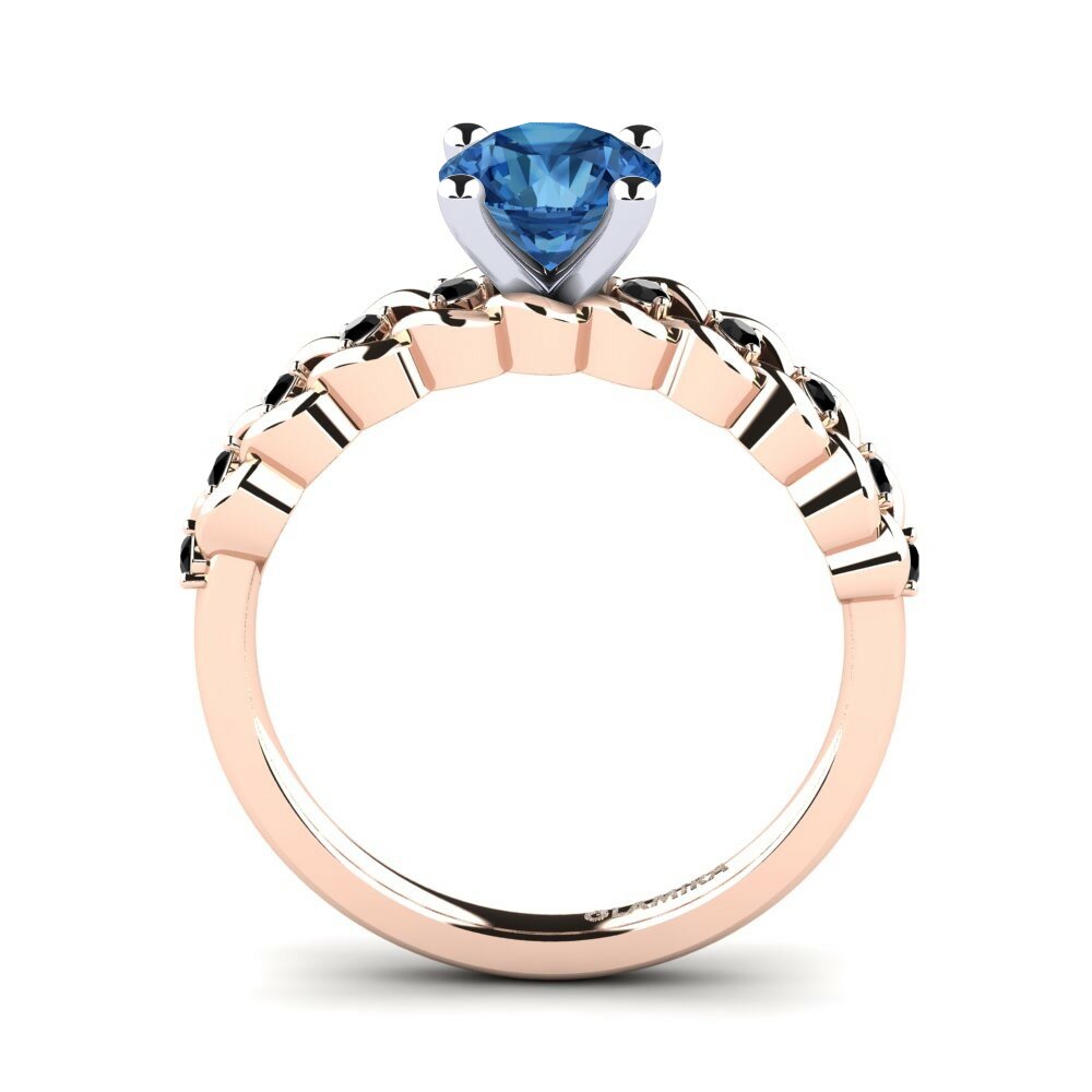 Donker Blauwe Zirkoon Verlovingsring Amora 1.0 crt