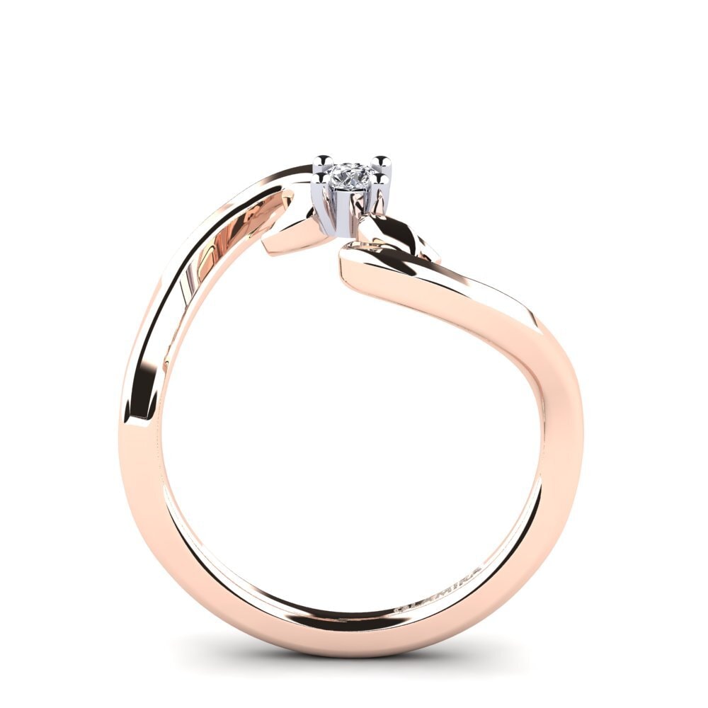 14ct Rose & White Gold Diamond Women's Ring Amoretta