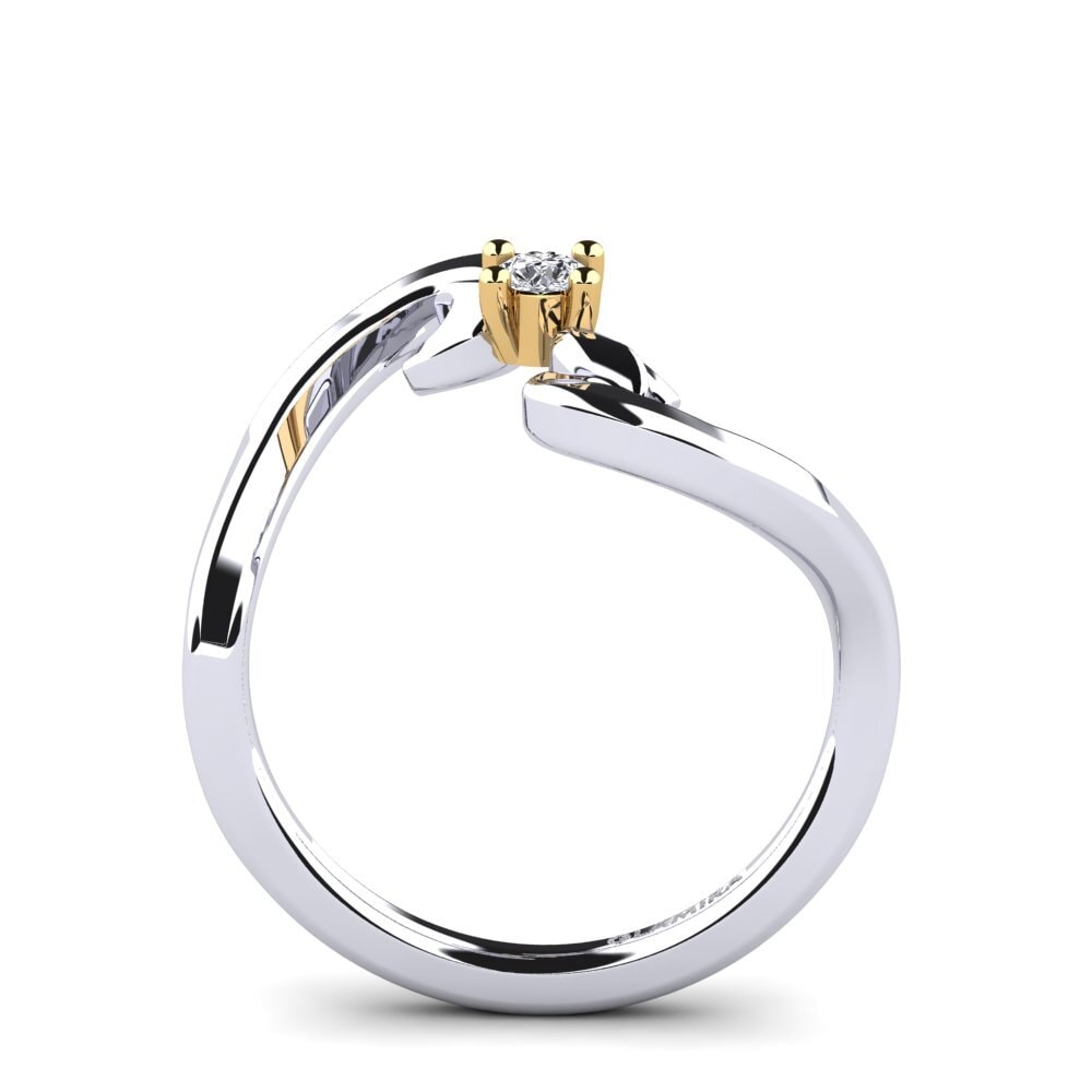 14ct White & Yellow Gold Diamond Women's Ring Amoretta