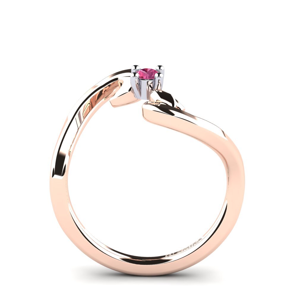18ct Rose & White Gold Pink Tourmaline Women's Ring Amoretta