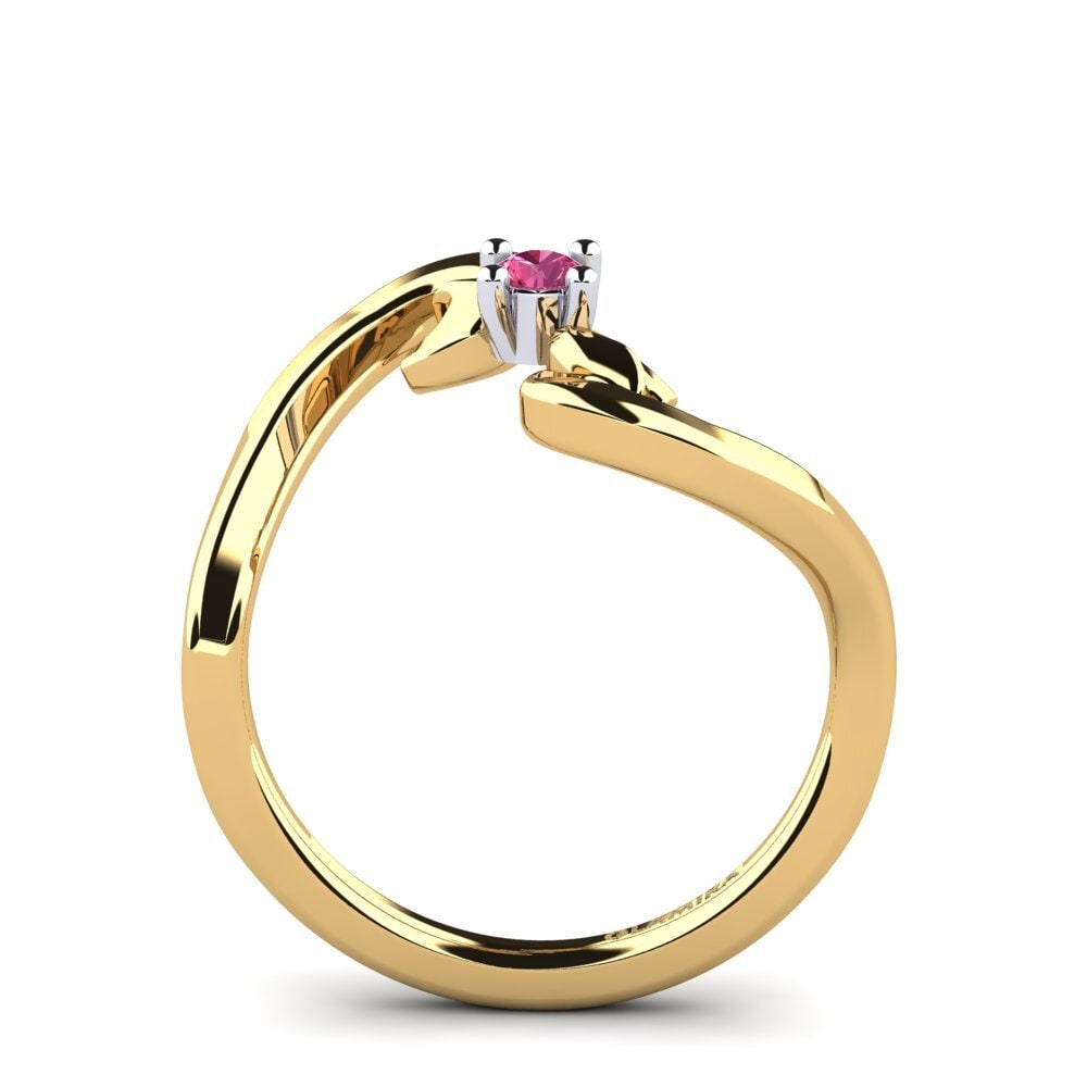 18ct Yellow & White Gold Pink Tourmaline Women's Ring Amoretta