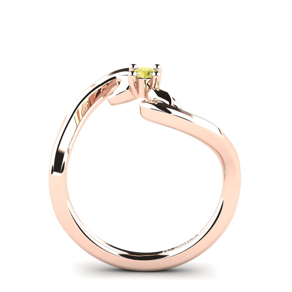 14ct Rose Gold Yellow Diamond Women's Ring Amoretta