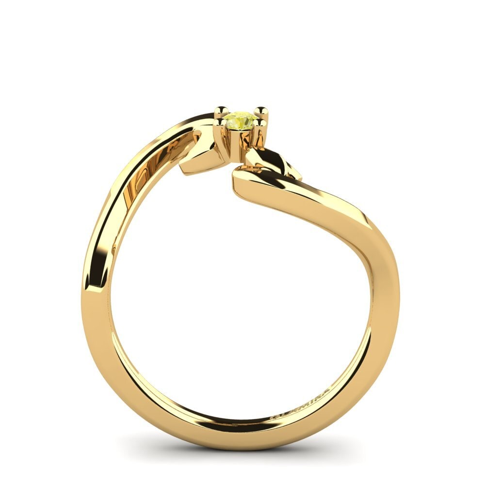 14ct Yellow Gold Yellow Diamond Women's Ring Amoretta