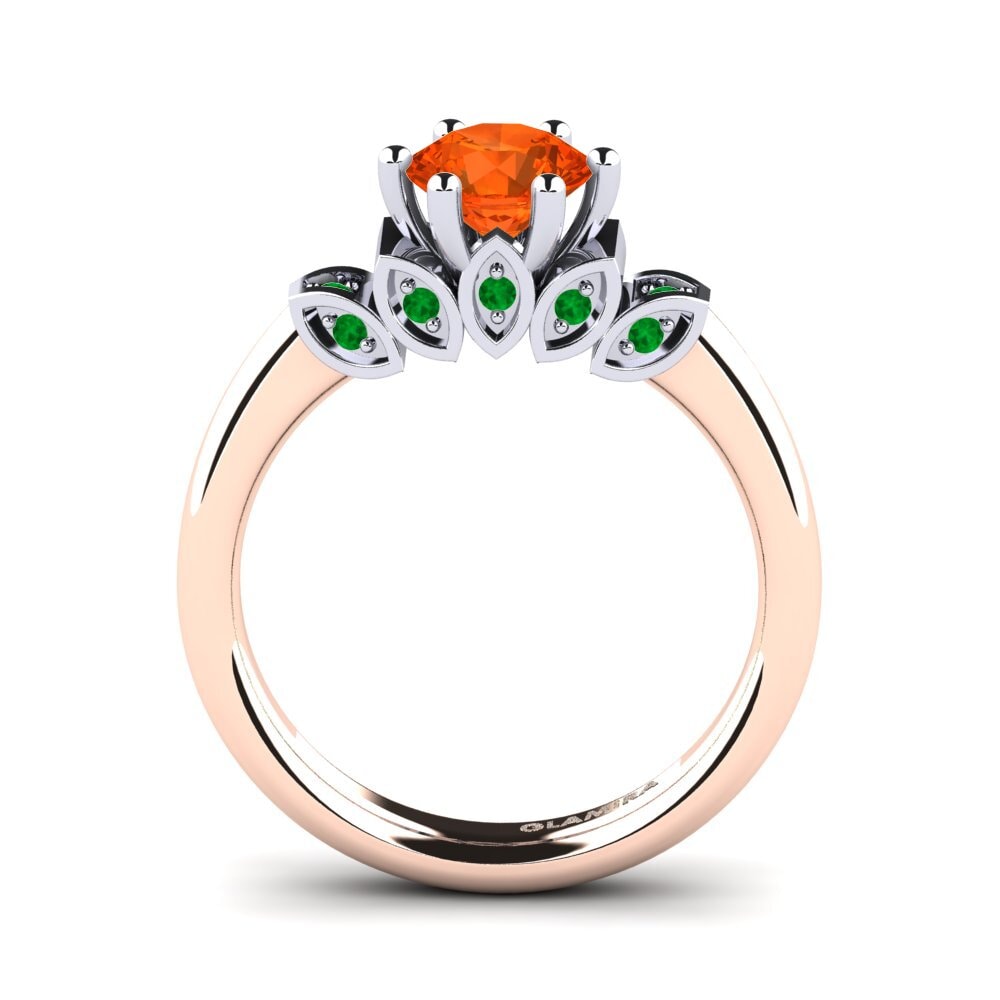 14ct Rose / White Gold Fire-Opal Engagement Ring Amrita