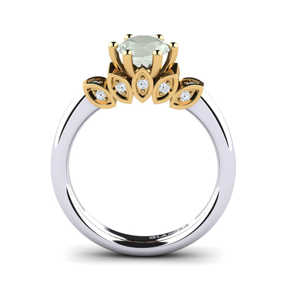 Green Amethyst Engagement Ring Amrita