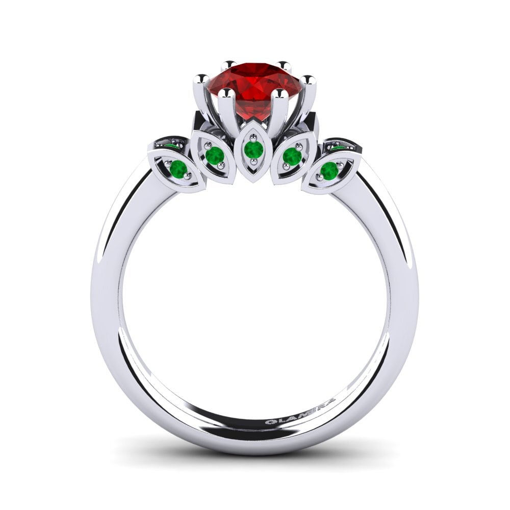 18ct White Gold Ruby (Lab Created) Engagement Ring Amrita