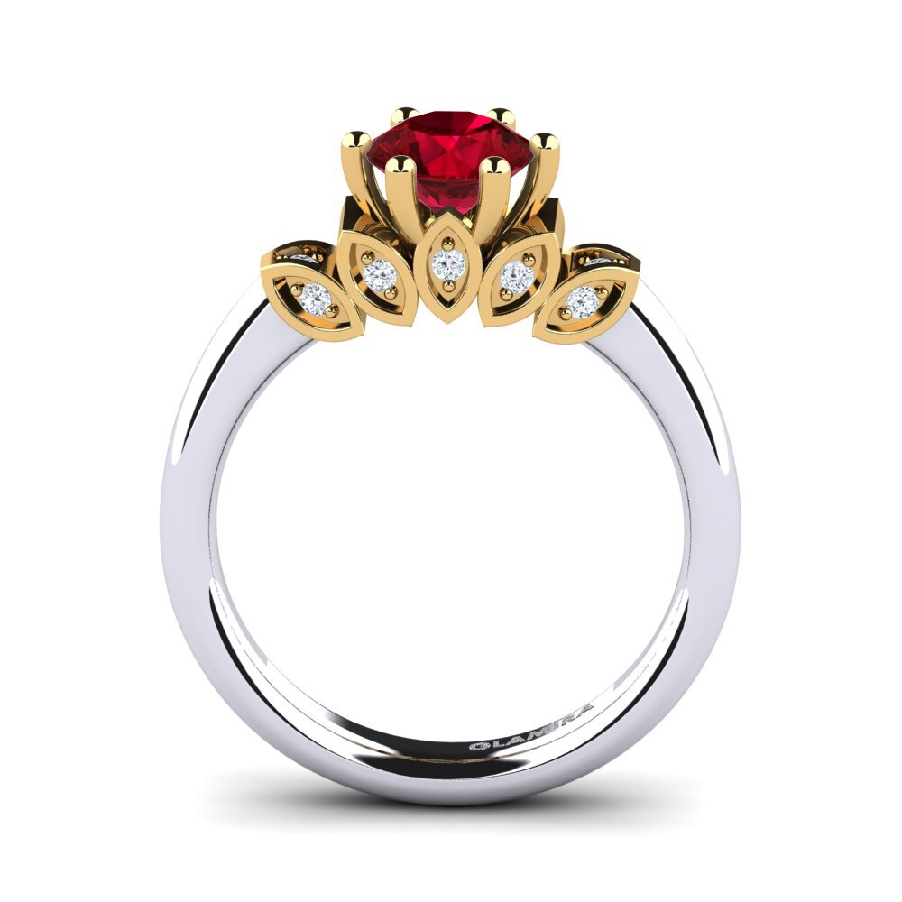 Red Zirconia Engagement Ring Amrita