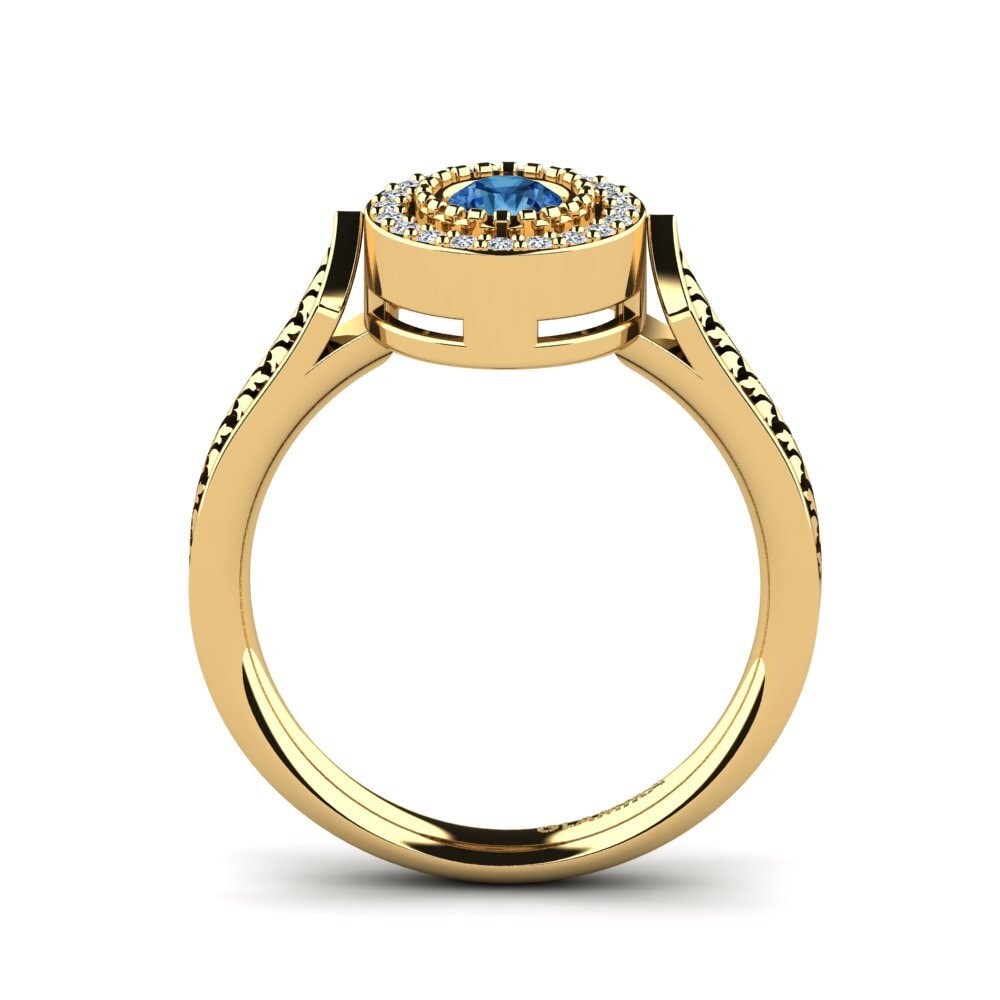 Circonita Azul Oscuro Anillo de compromiso Anajulia