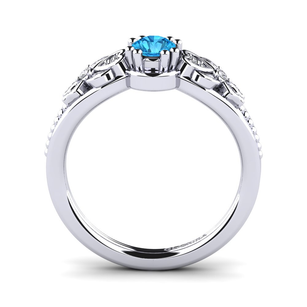 White Silver Blue Topaz Women's Ring Anamir