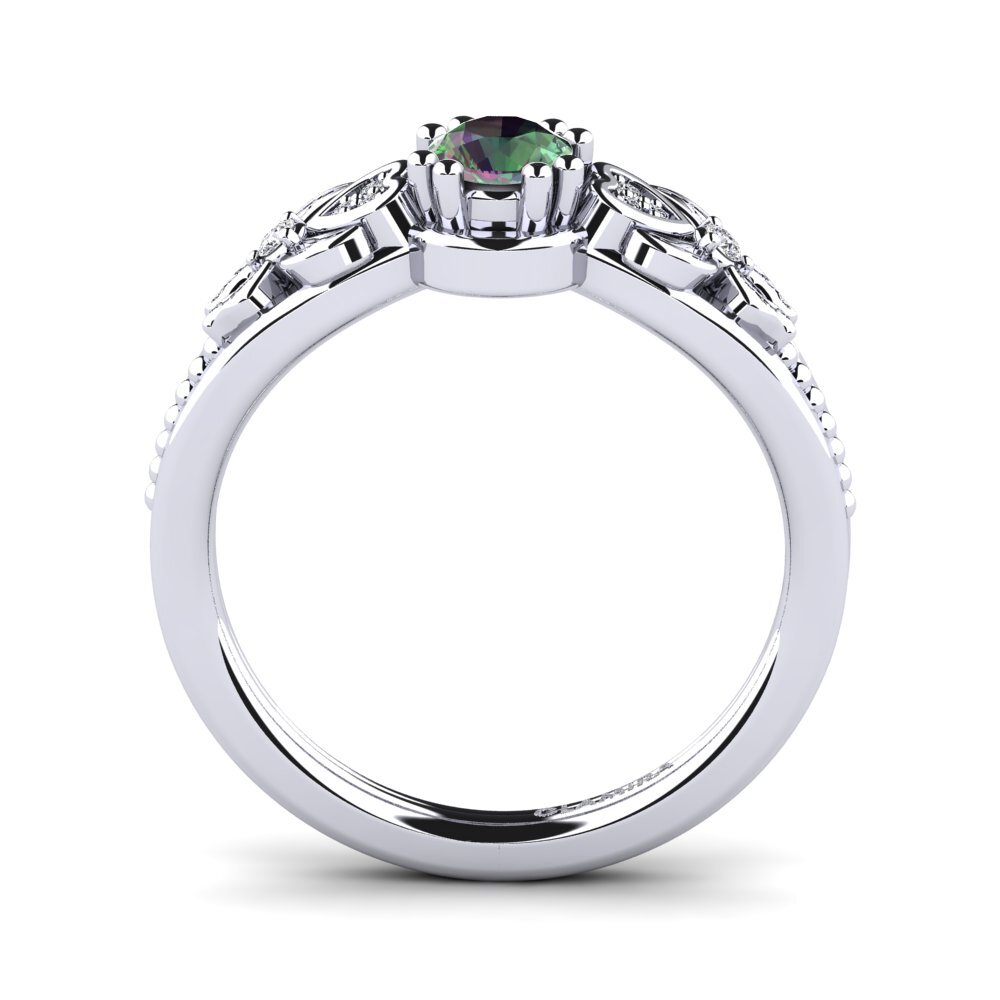 White Silver Mystic Topaz Women's Ring Anamir