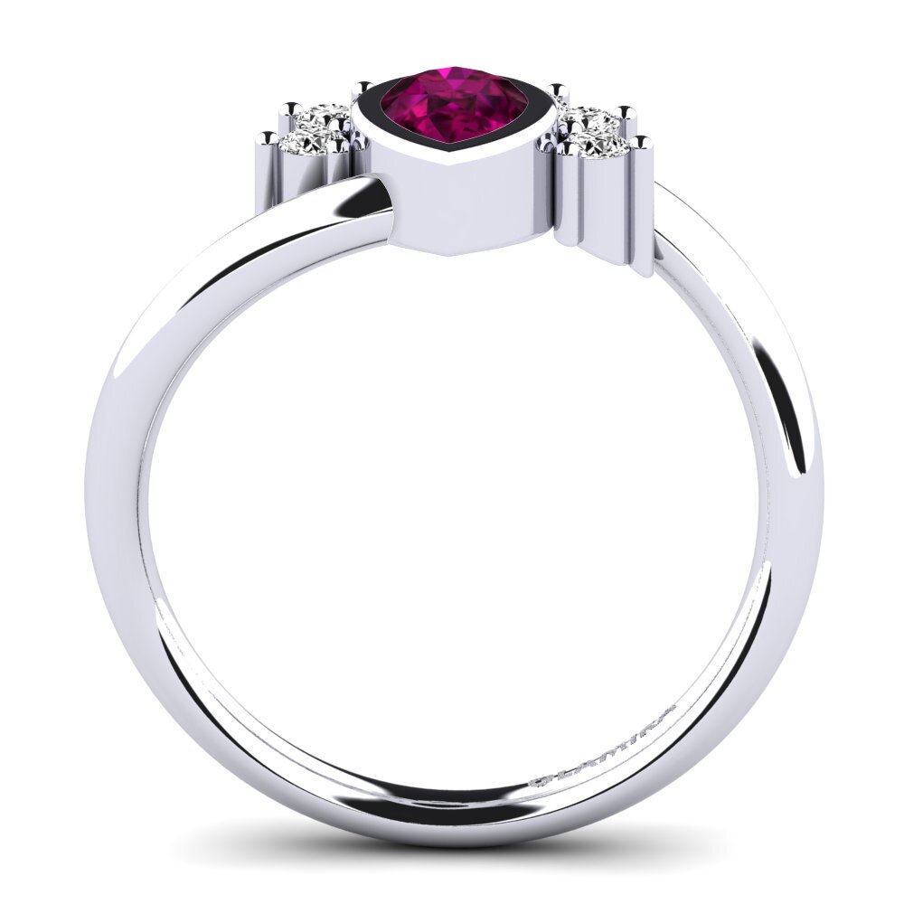 Rhodolite Garnet Engagement Ring Andolina