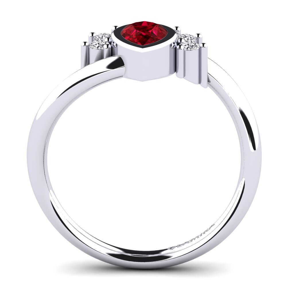 Red Zirconia Engagement Ring Andolina