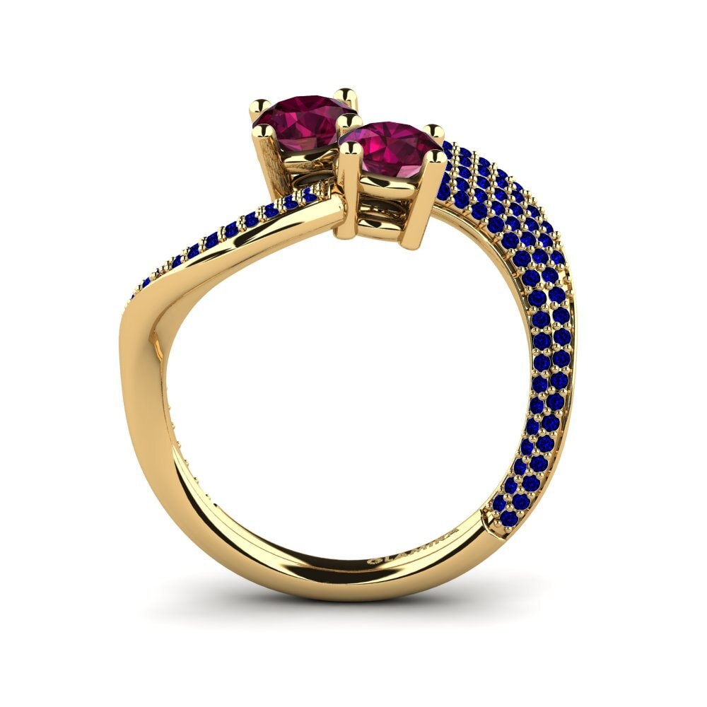 14ct Yellow Gold Rhodolite Garnet Ring Autya
