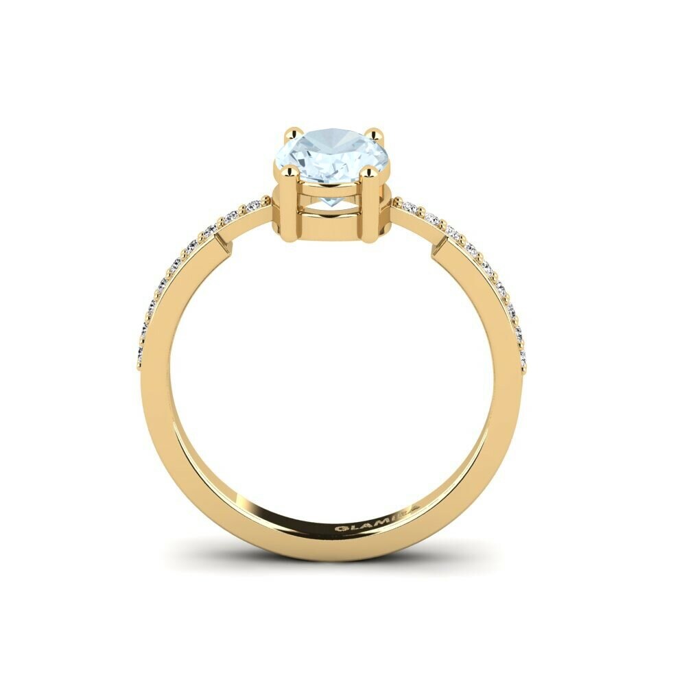 Aquamarine Engagement Ring Anegy - Oval