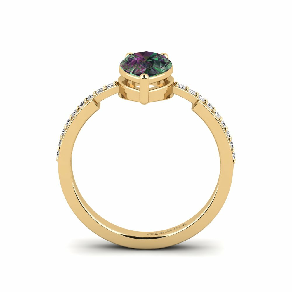 Mystic Topaz Engagement Ring Anegy - Pear