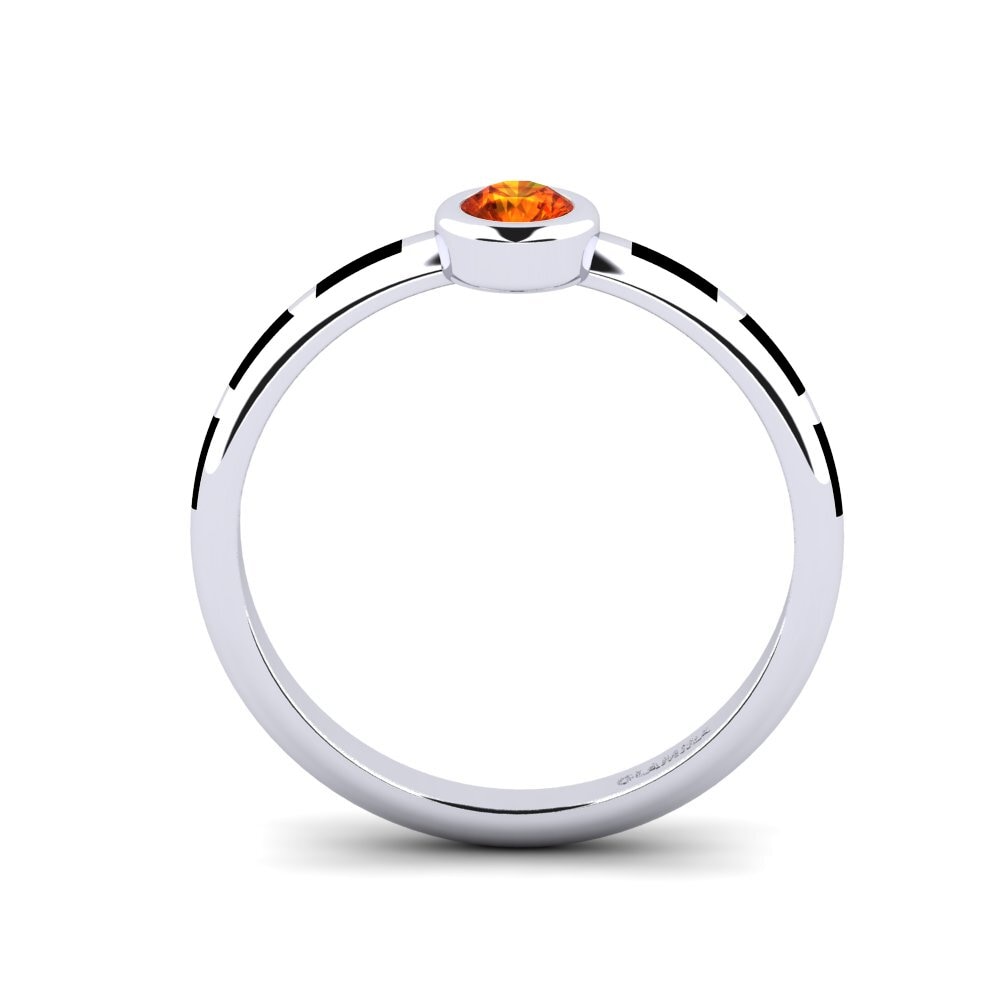 Zafiro Naranja Anillo Aneous