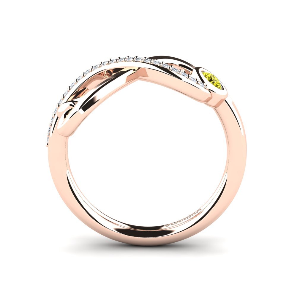 14ct Rose Gold Yellow Diamond Ring Anessia