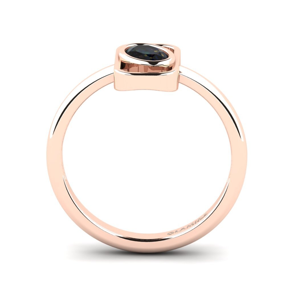 14ct Rose Gold Black Opal Ring Anglicise