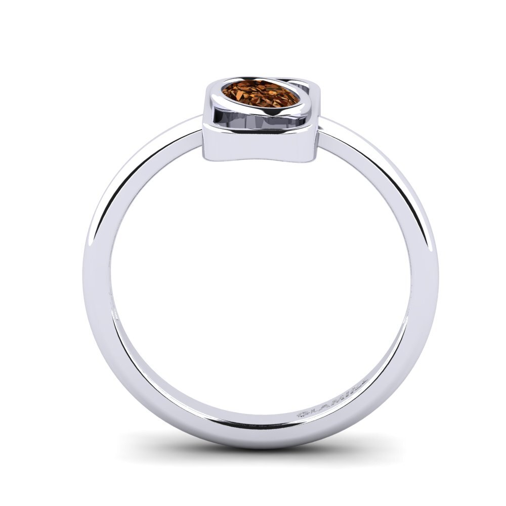 Ovalado Diamante café Anillo Anglicise