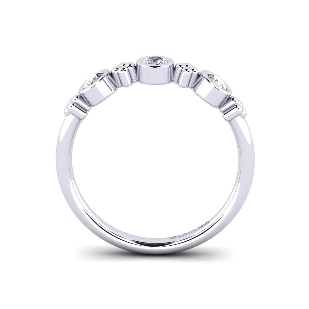 Zafiro blanco Anillo de compromiso Anglin