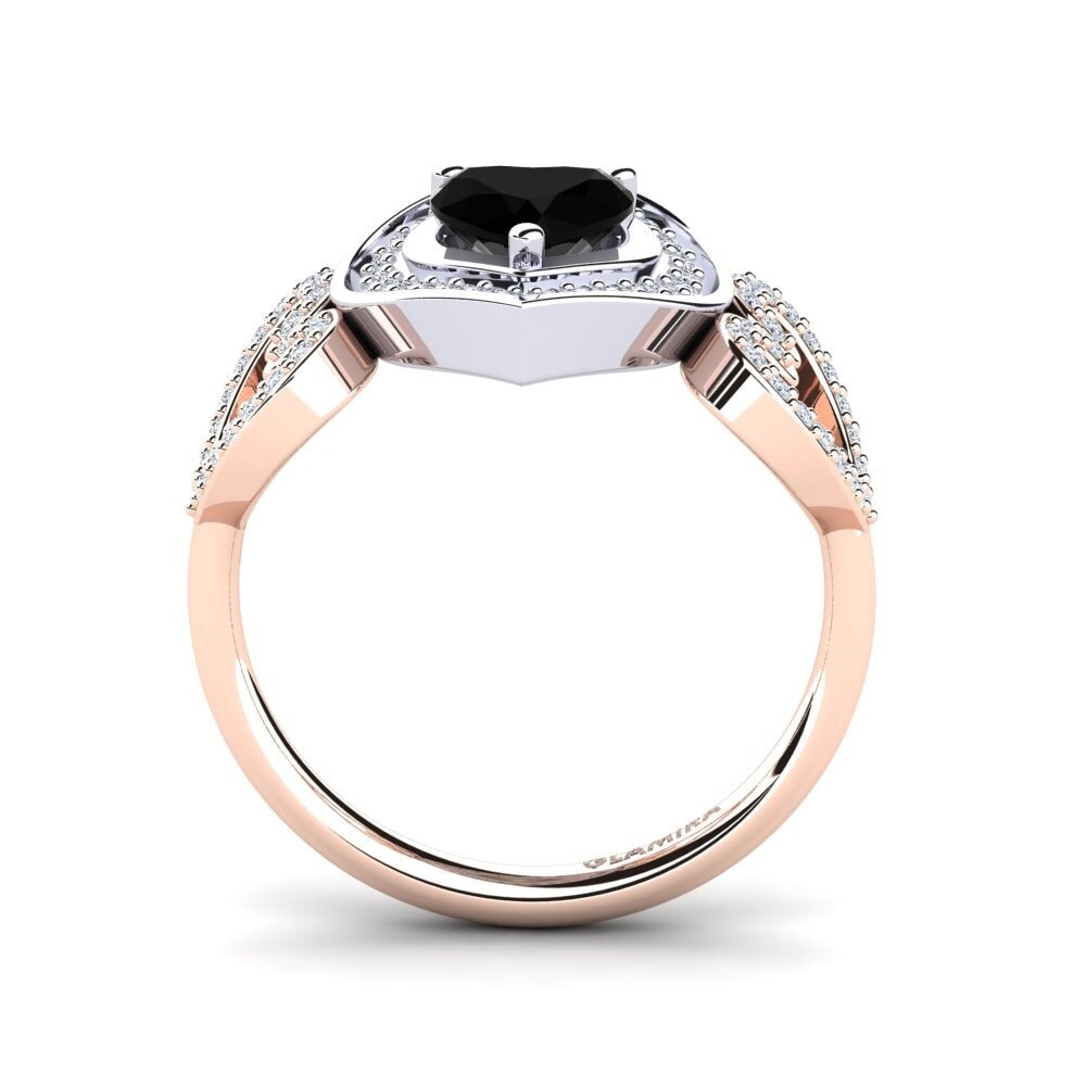 14ct Rose & White Gold Black Onyx Ring Anisah