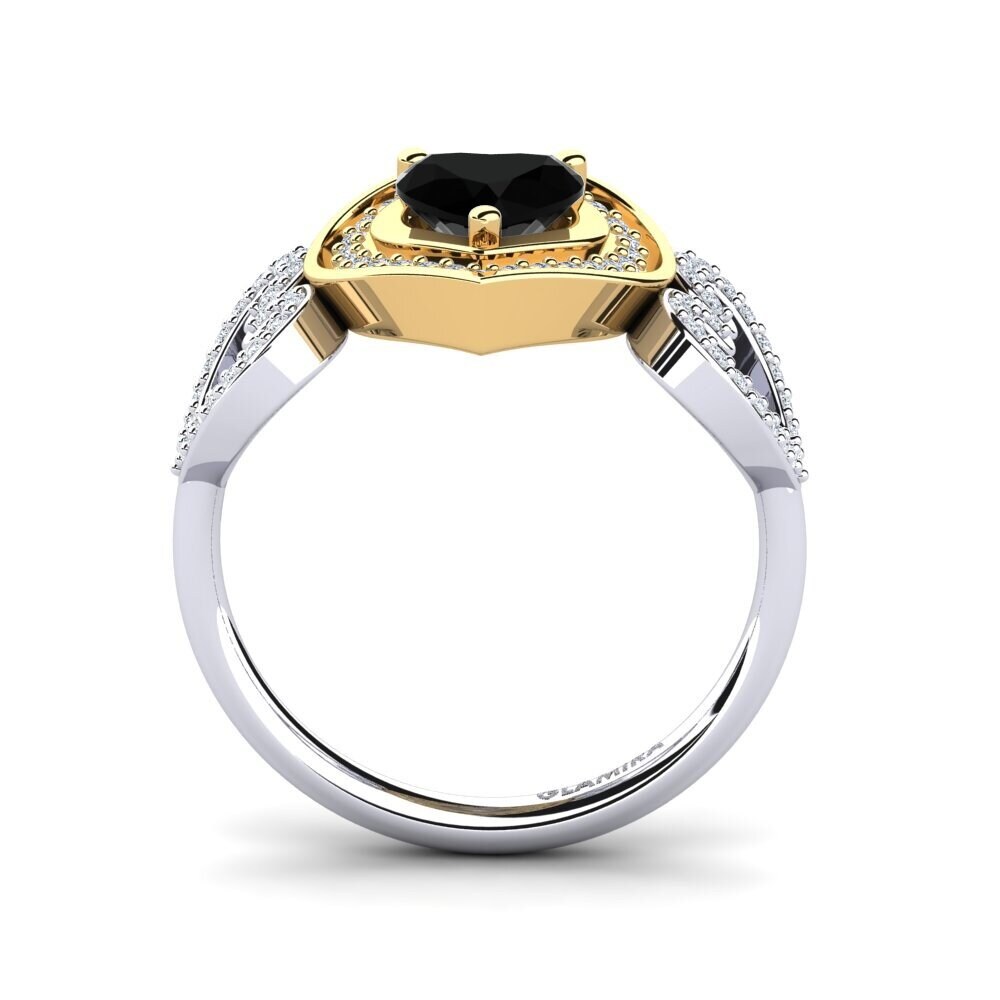 14ct White & Yellow Gold Black Onyx Ring Anisah