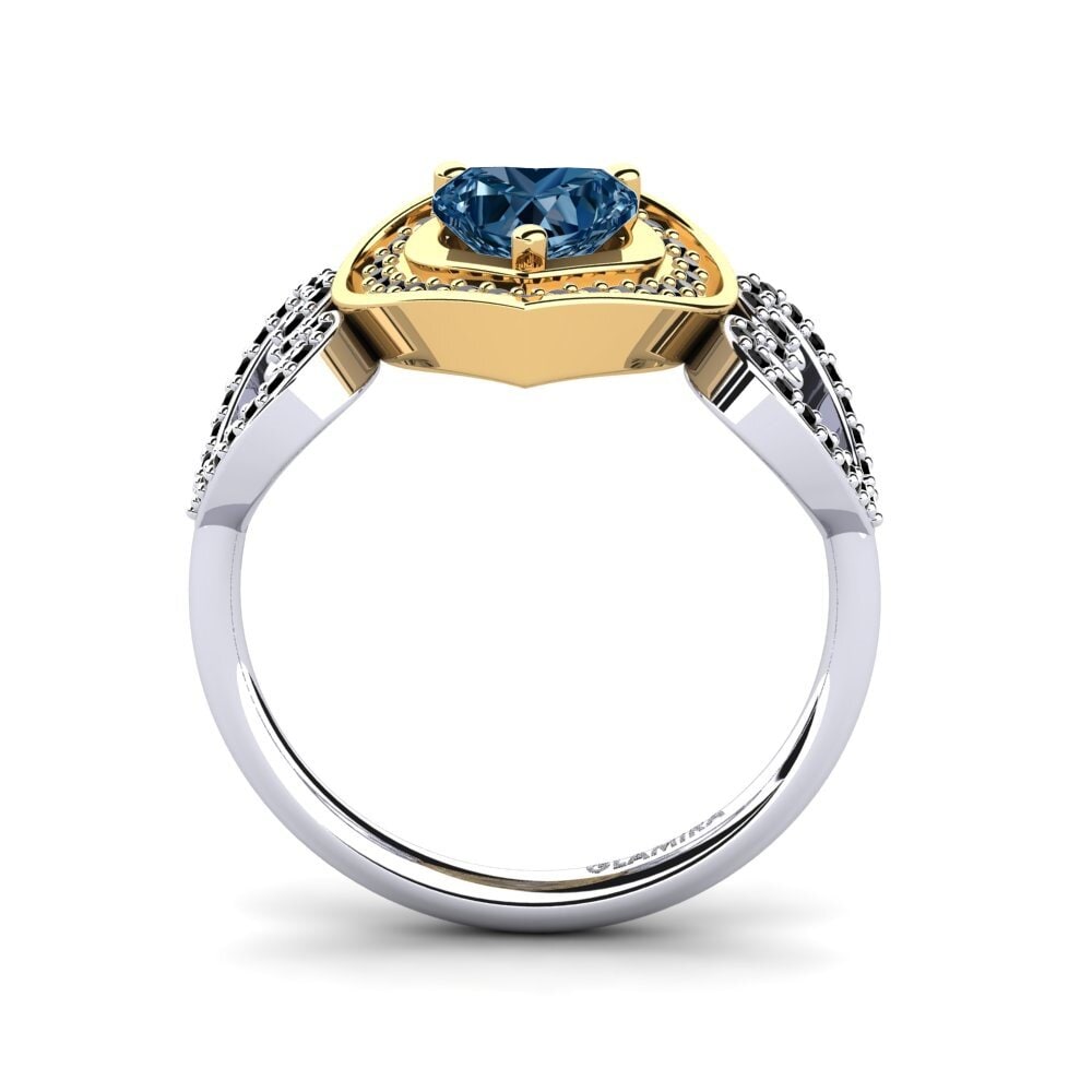 18ct White & Yellow Gold Blue Diamond Ring Anisah