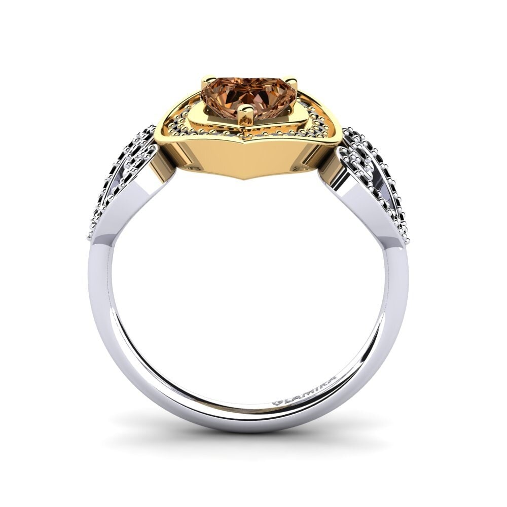 18ct White & Yellow Gold Brown Diamond Ring Anisah