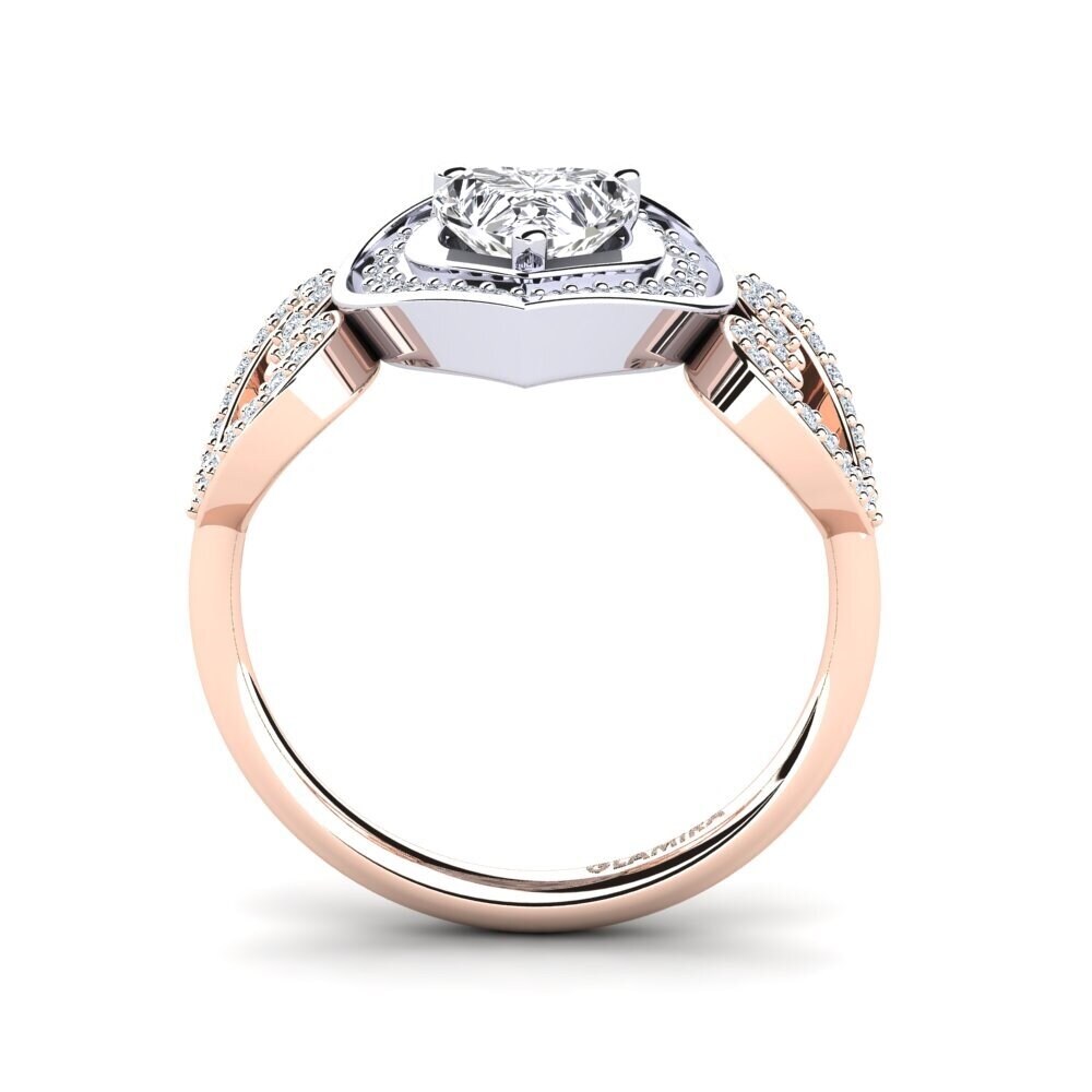 14ct Rose & White Gold Diamond Ring Anisah