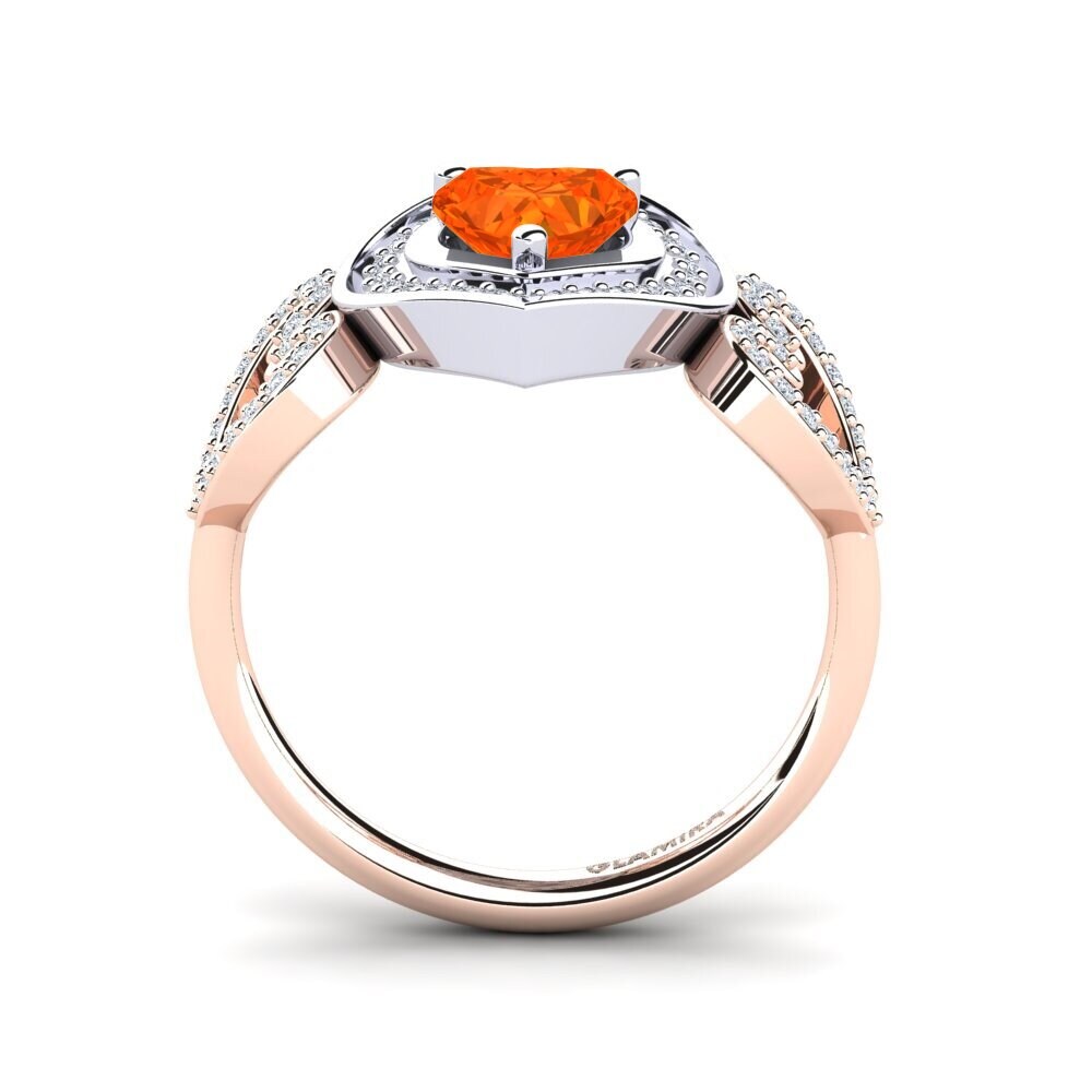 18ct Rose & White Gold Fire Opal Ring Anisah