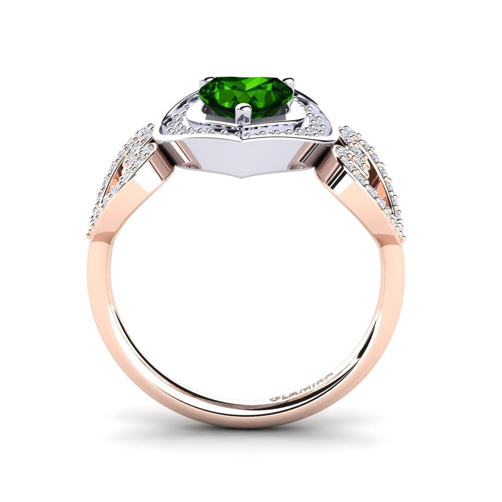 18ct Rose & White Gold Green Tourmaline Ring Anisah