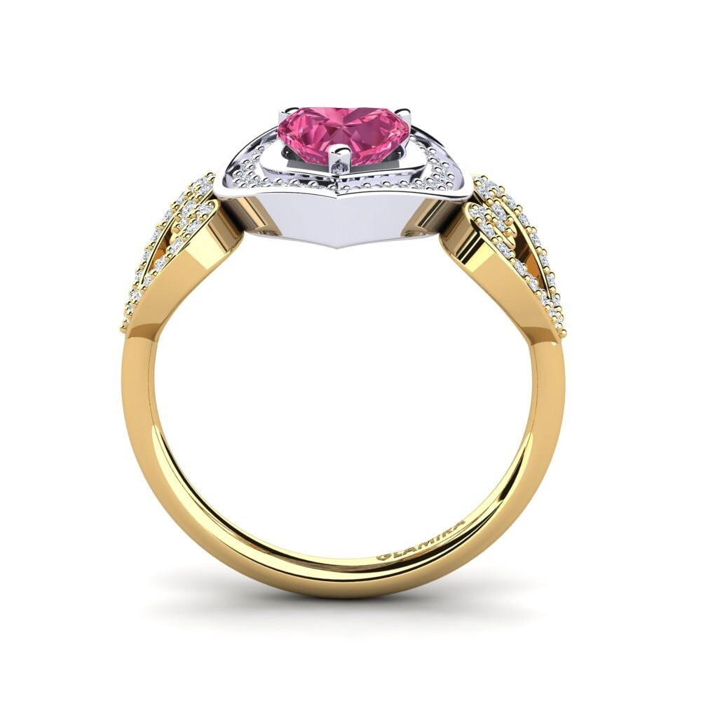 18ct Yellow & White Gold Pink Tourmaline Ring Anisah