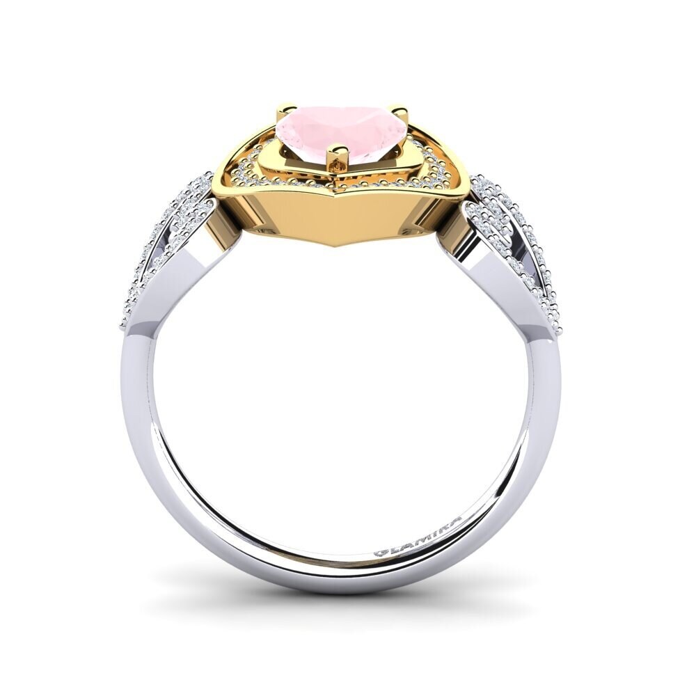 18ct White & Yellow Gold Rose Quartz Ring Anisah