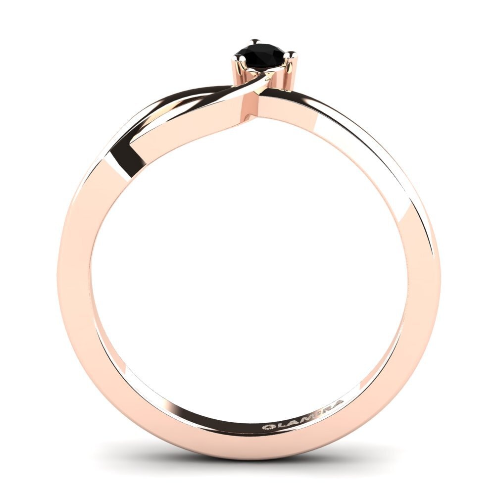 14ct Rose Gold Black Onyx Engagement Ring Anissa