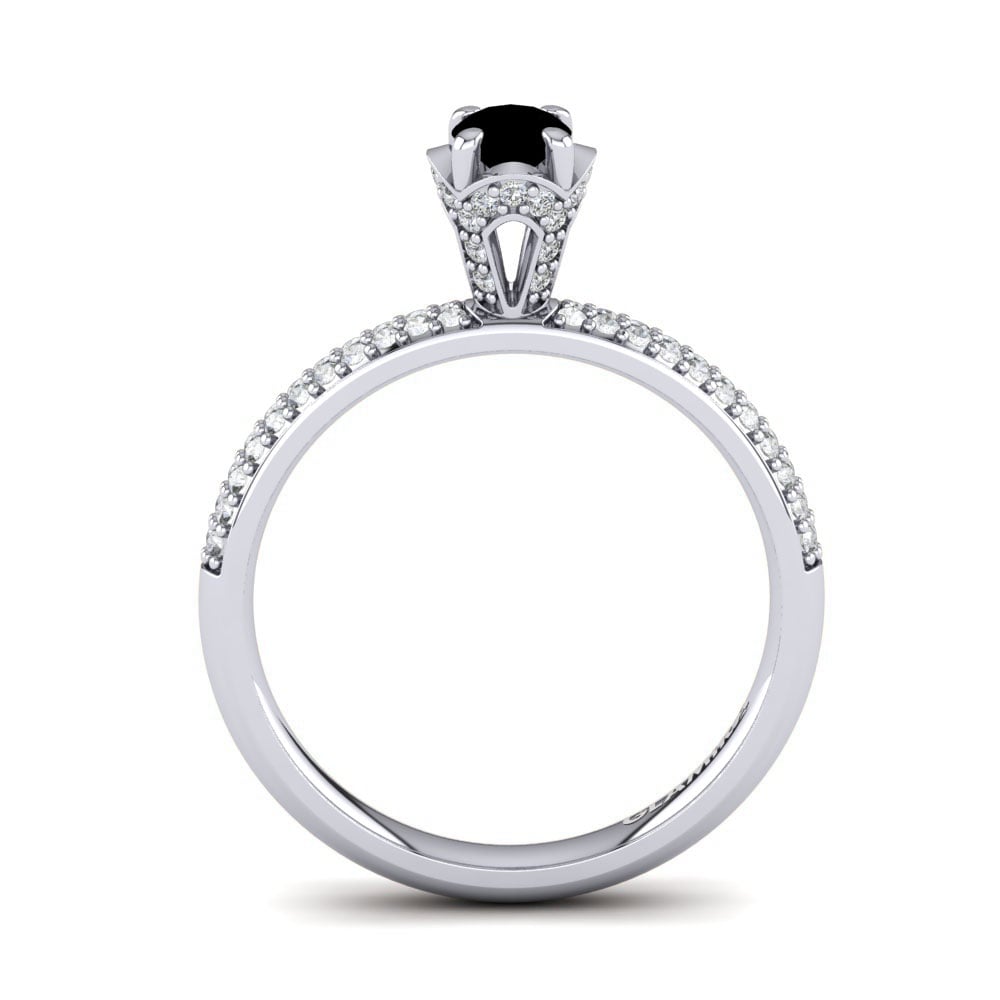 Black Sapphire Engagement Ring Anita