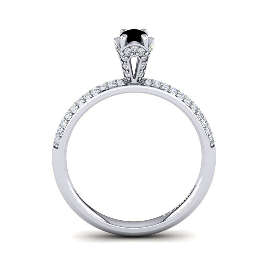 Black Sapphire Engagement Ring Anita 0.16 crt