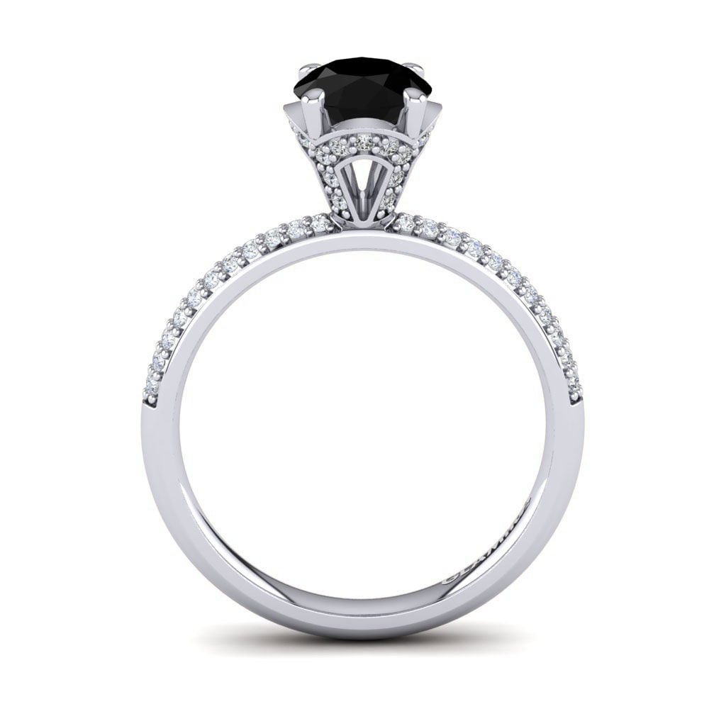 Black Sapphire Engagement Ring Anita 1.0 crt