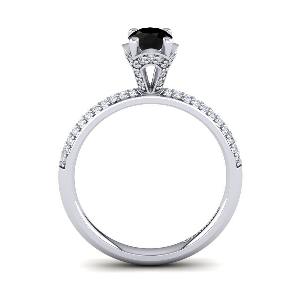 Black Sapphire Engagement Ring Anita 0.5 crt