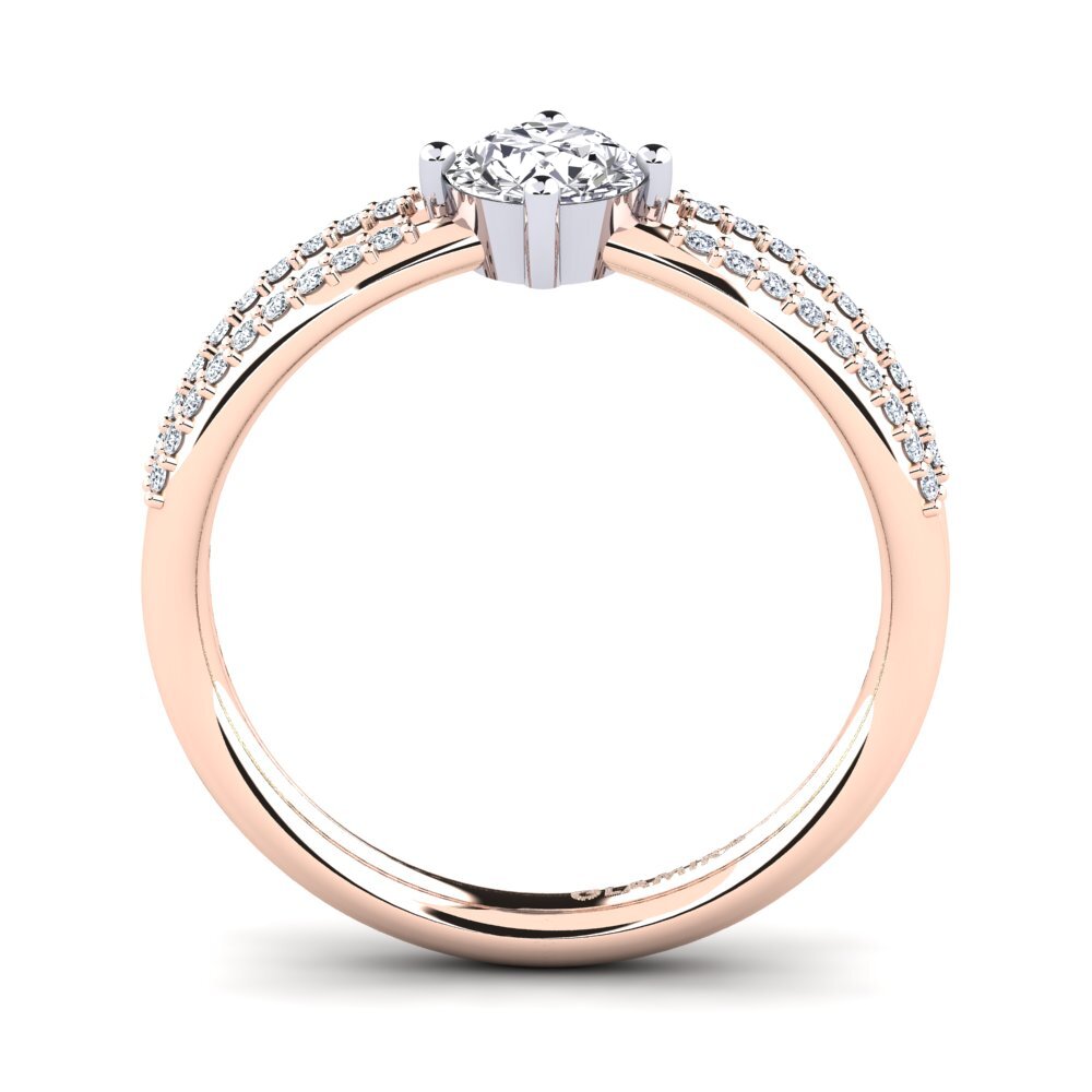 Oro Rosso & Bianco 750 Anello di fidanzamento Aniyalise