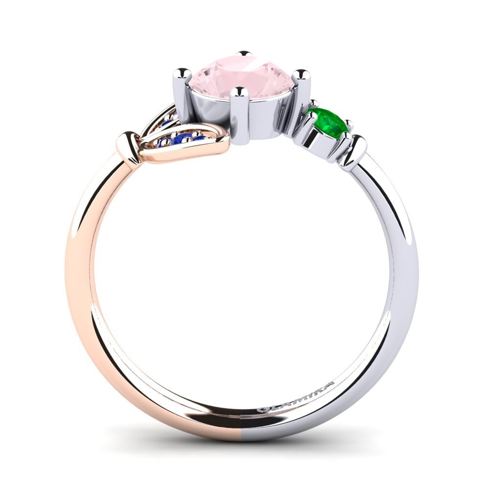 14ct White / Rose Gold Rose Quartz Ring Anmolika