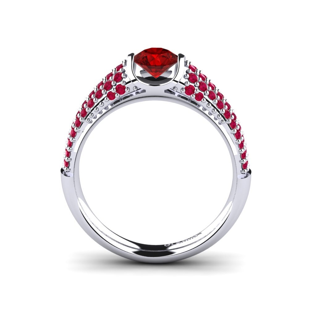 18ct White Gold Ruby (Lab Created) Engagement Ring Annecy
