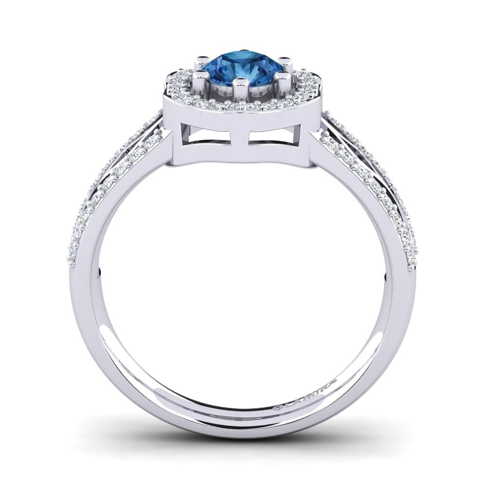 Dark Blue Zirconia Engagement Ring Anrika