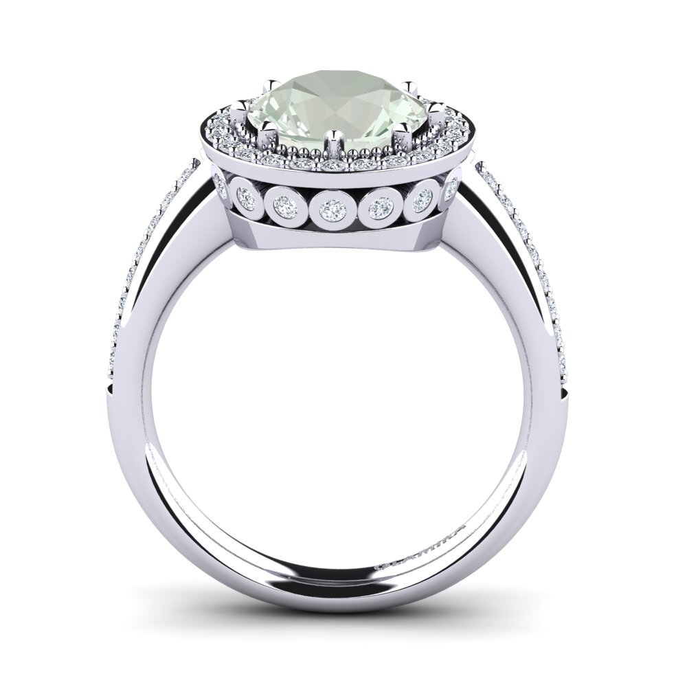 Green Amethyst Engagement Ring Aprila